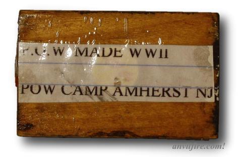 P.O.W MADE WWII - CAMP AMHERST NJ