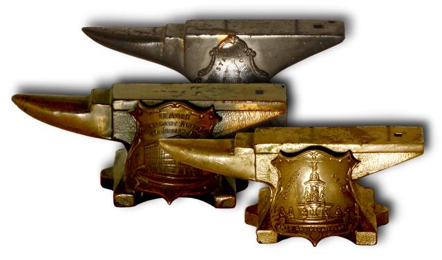 Three Souvinir Anvils with Shields