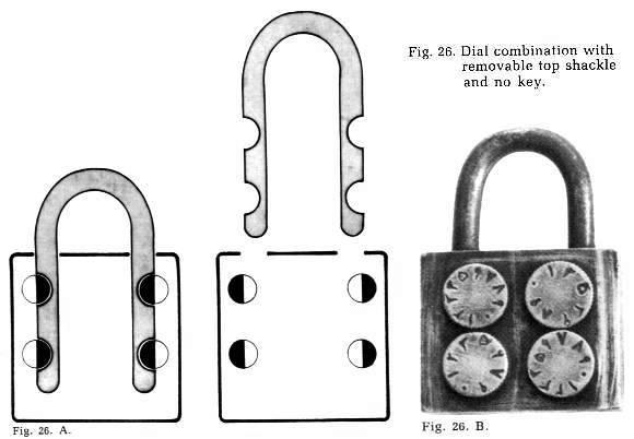 Figure 26.A-B and photo p.43, Dial combination lock