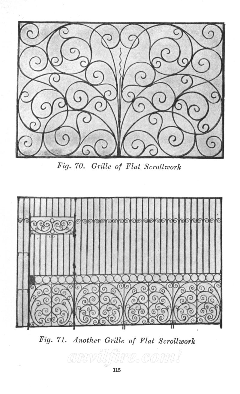 Fig. 70.   Grille of Flat Scrollwork
Fig. 71.   Another Grille of Flat Scrollwork
p.115