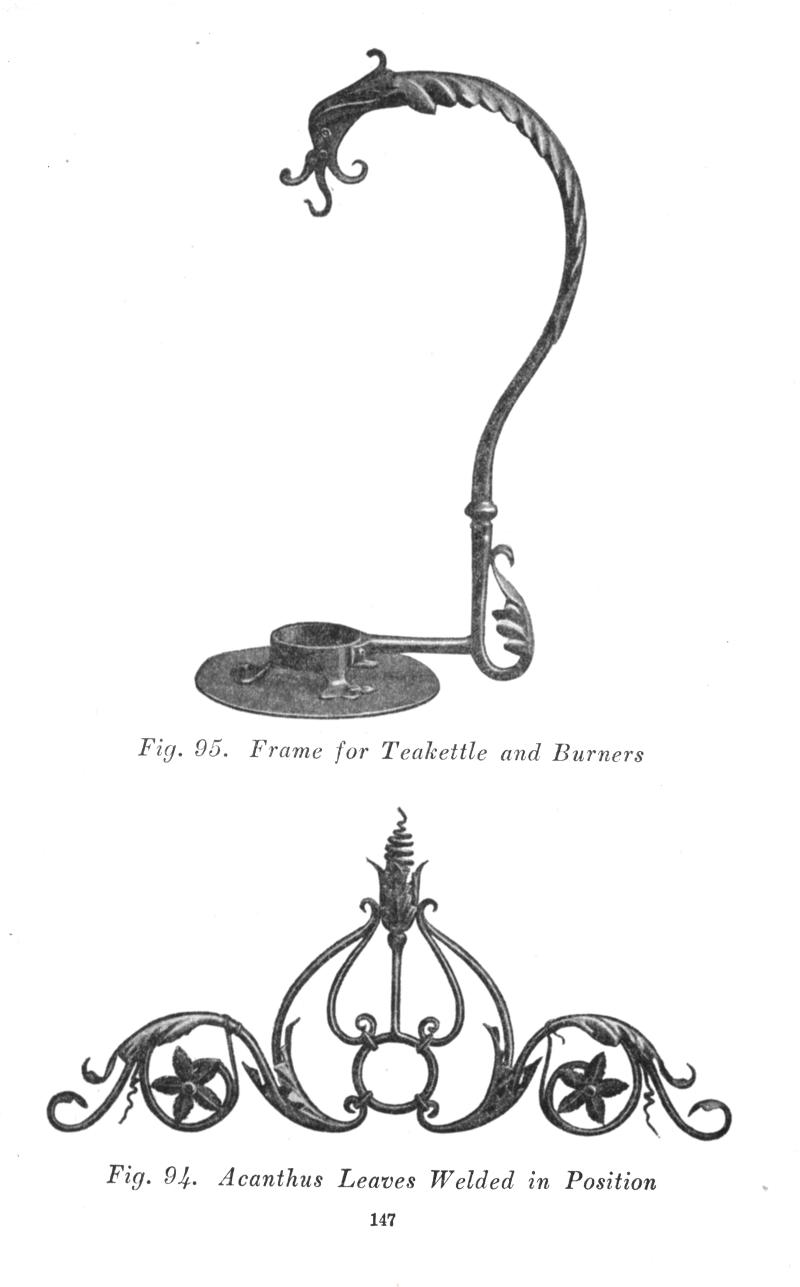 Fig. 95, Frame, Teakettle, Burners, Fig. 96, Acanthus, Leaves, Welded, p.147