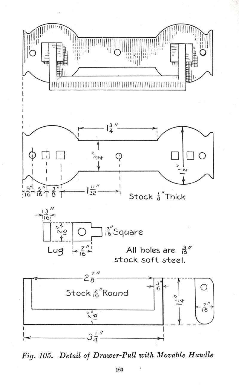 Fig. 105, Detail, Drawer-Pull, Handle, p.160