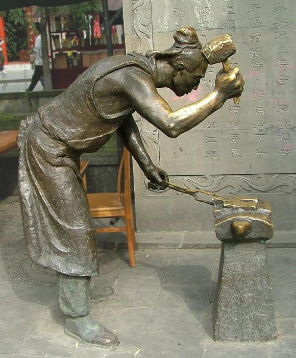 Blacksmith Statue in Dujiangyan China