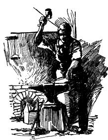 Old Blacksmithing Woodcut