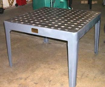 Cast iron weld platen table