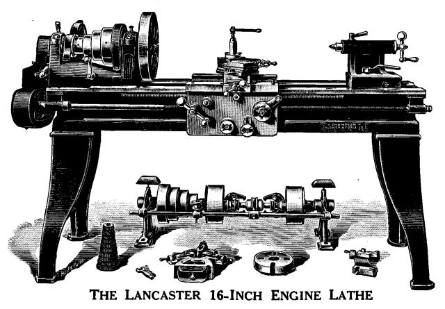 Champion Lancaster engine lathe 1920