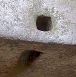 Detail side penetration hardy hole