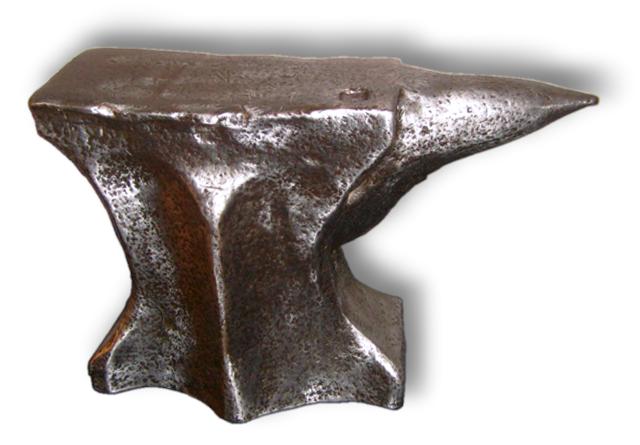 old wrought French anvil