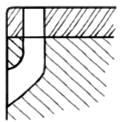 Cross section of side exit hardie hole