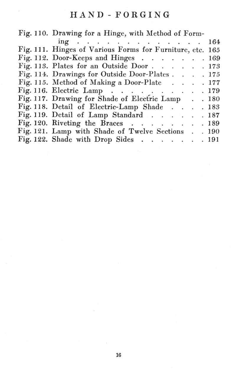 illustration, Drawing, Hinge, Method of Forming, Hinges, Furniture, Door-Keeps, Hinges, Plates, Outside Door, Drawings, Door-Plate, Electric Lamp, Shade, Standard, Riveting,  Braces, Twelve Sections