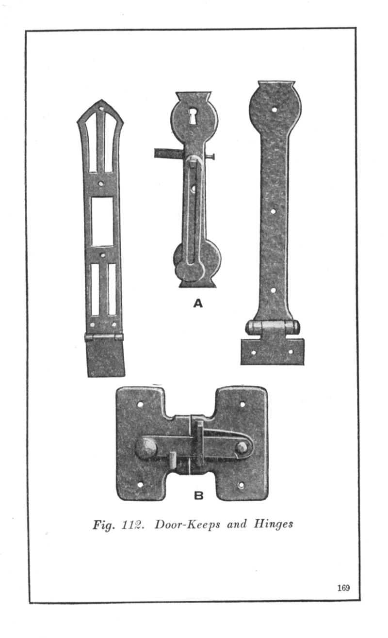 Fig. 112, Door Keeps, Hinges, p.169