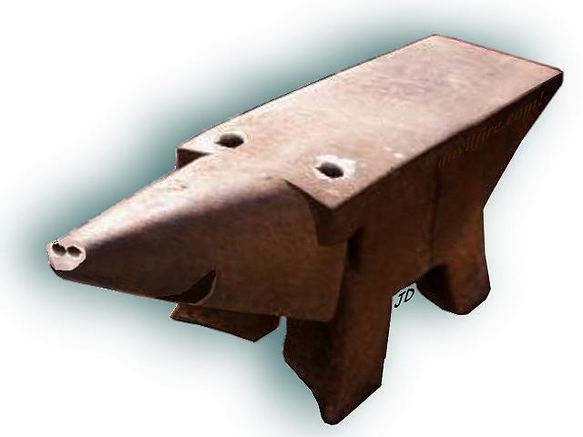 Classic French anvil as pig