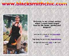 The web page of Lorelei Sims, artist blacksmith.