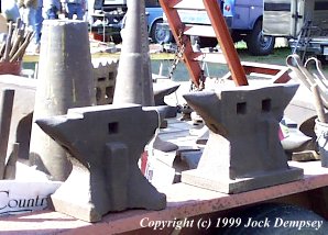 Two chain makers anvils