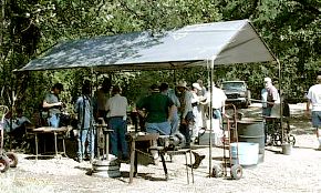 Outdoor forging stations