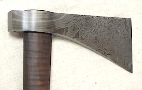 Damascus hatchet by Ivan Boggs