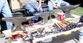 Table of tools with anvils