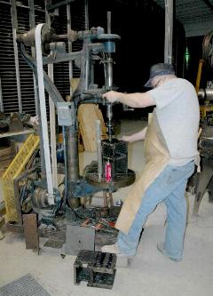 Drilling on 24 inch Champion Drill Press