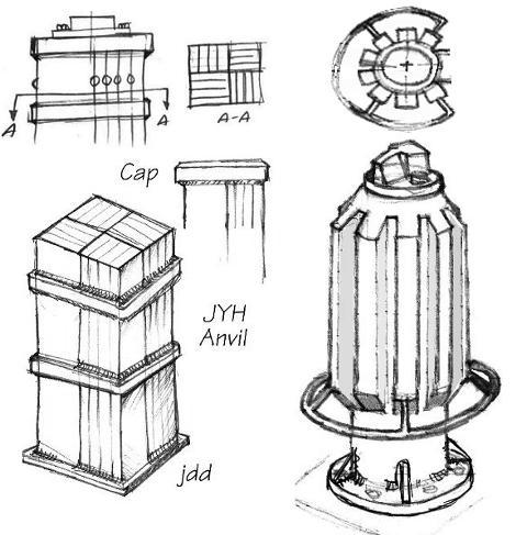 Built-up Power hammer anvils by Jock Dempsey