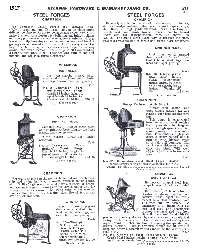 Champion Steel Forges, Portable Rivet, Tool makers, Boilermakers, Machinists, Heavy Pattern Rivet Forge, Champion with hood.