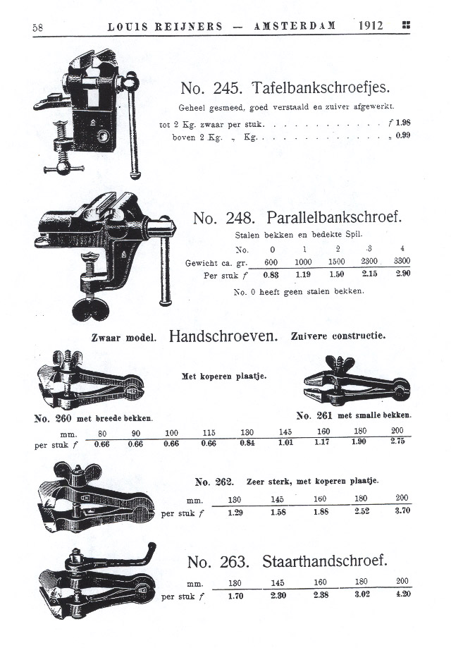 Louis Reijners, Vices, Blacksmith Tools