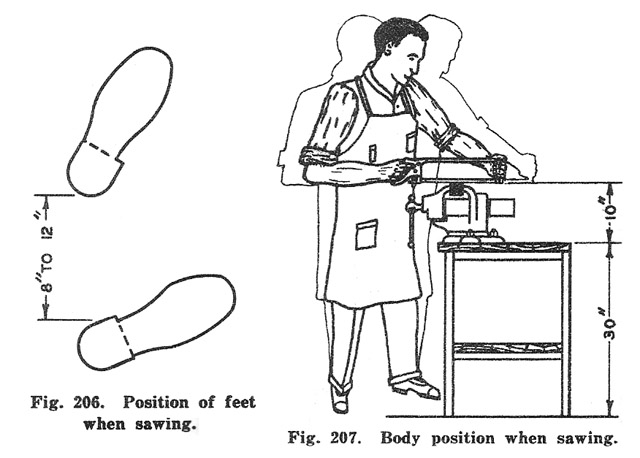 Hack saw working posture